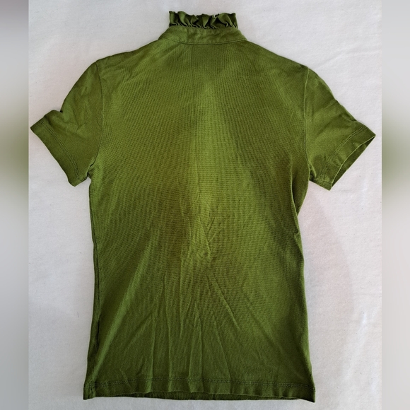 Tory Burch Green Ruffled Top Size XS - Picture 3 of 3